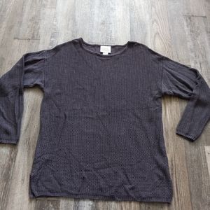 Eileen Fisher Long Sleeve Open Knit Pull Over Sweater